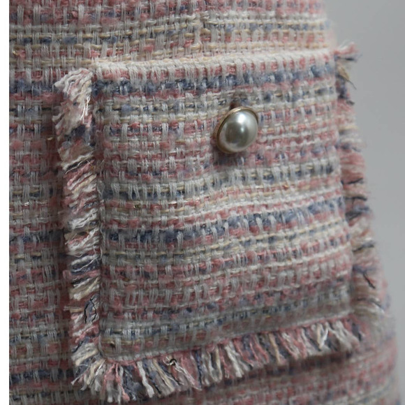 Karl Lagerfeld Paris Tweed V Neck Dress Size 6 - Picture 8 of 11